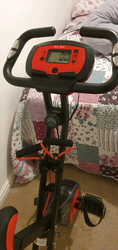 pleny folding fitness exercise bike with resistance bands